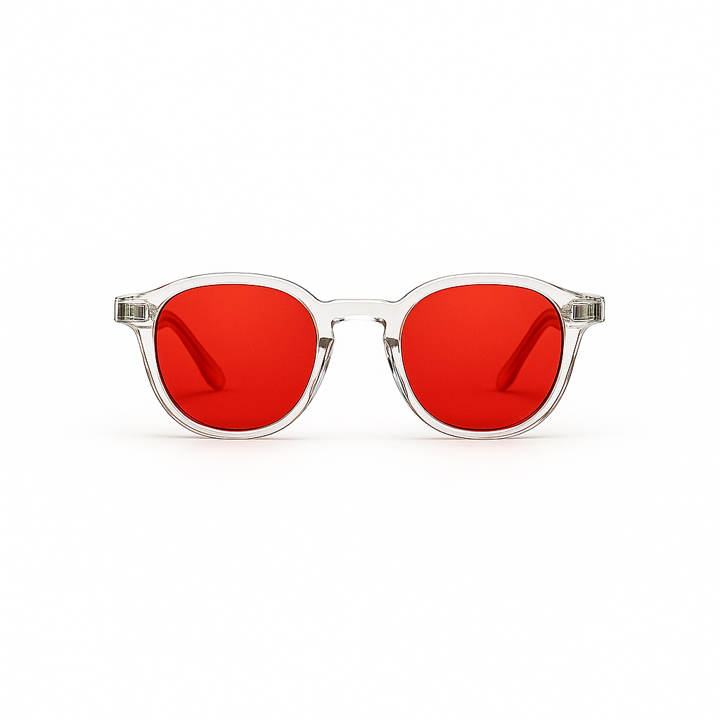 Retro Round Blue Blocking Glasses - NightMax Transparent