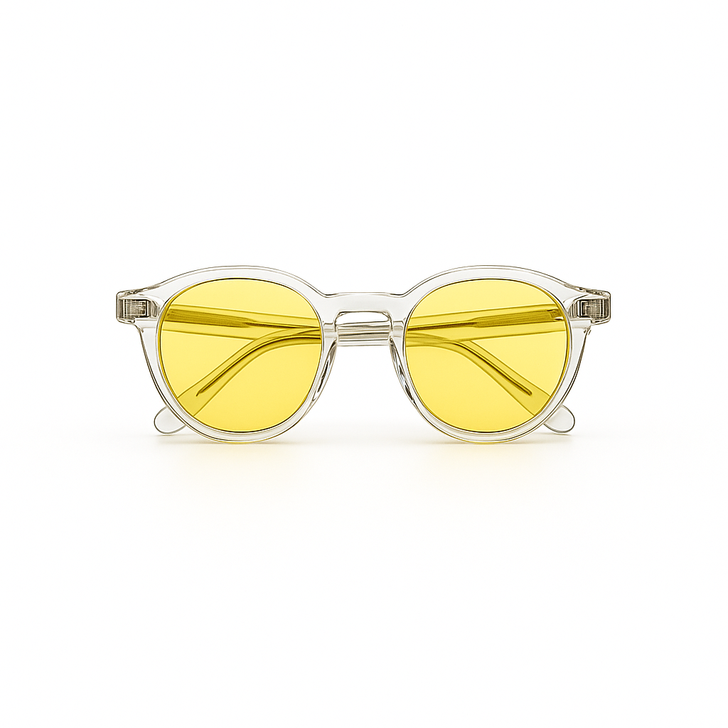 Retro Round Blue Blocking Glasses - DayMax Light Transparent