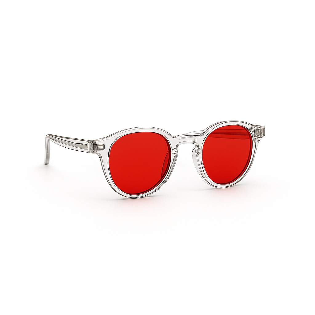 Retro Round Blue Blocking Glasses - NightMax Transparent