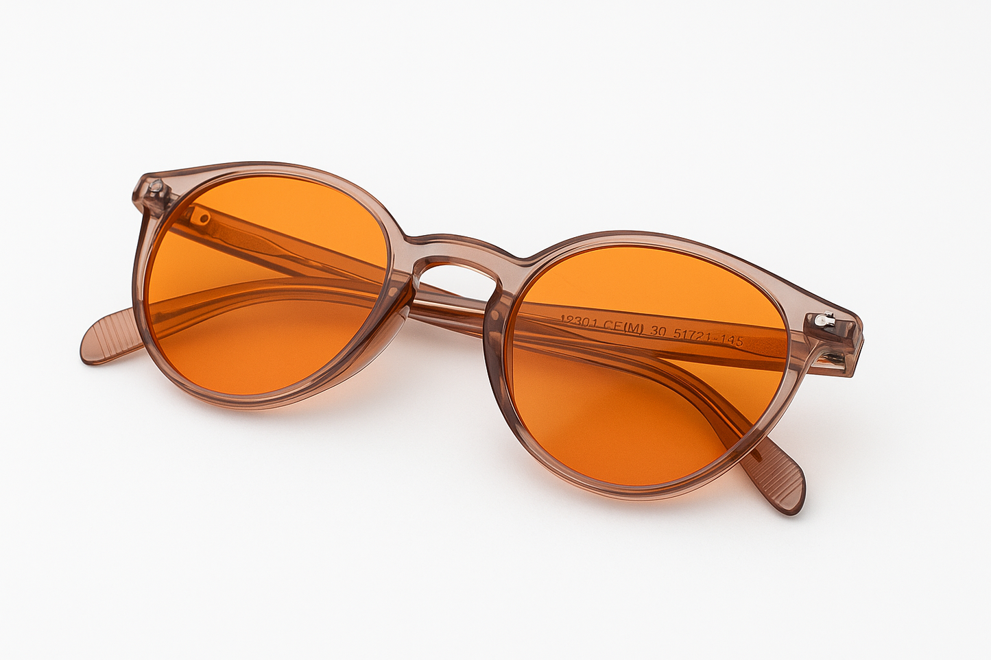 Retro Round Blue Blocking Glasses - Transparent Pink