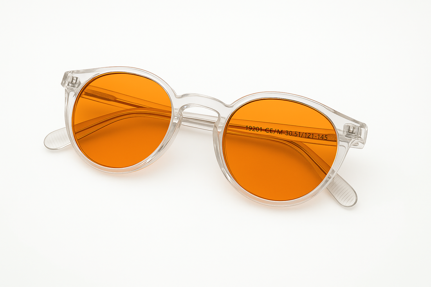 Retro Round Blue Blocking Glasses - Transparent