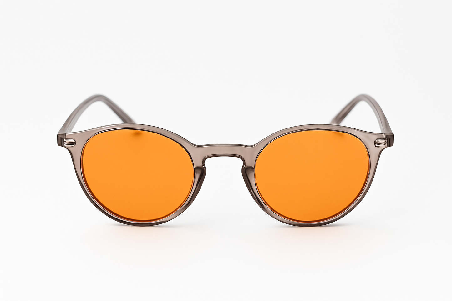 Retro Round Blue Blocking Glasses - Transparent Pink