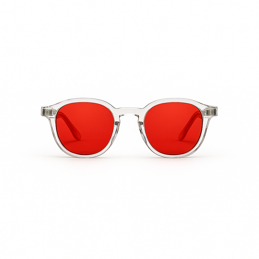 Retro Round Blue Blocking Glasses - NightMax Transparent