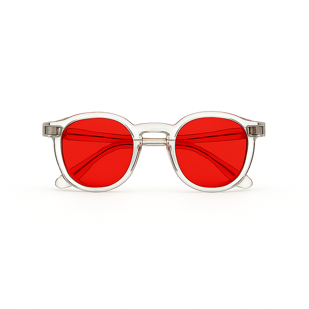 Retro Round Blue Blocking Glasses - NightMax Transparent
